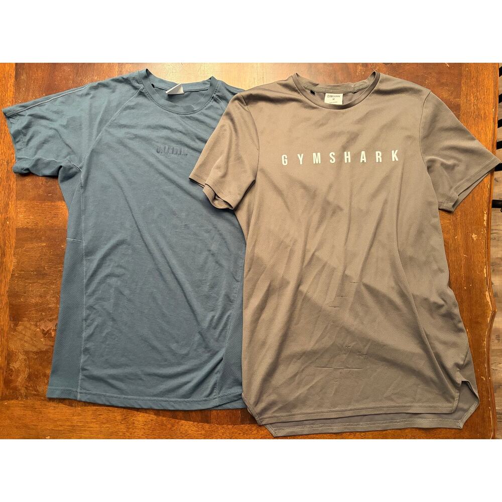 Gymshark Men’s M Blue & Gray Mesh T-Shirts Lot Preowned Snags